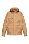 Moncler Grenoble Rutor Logo Patch Hooded Jacket In Neutrals