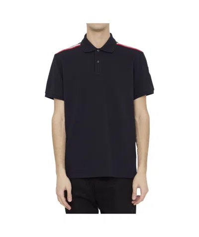 Moncler Rwb-stripe Polo Shirt In Blue