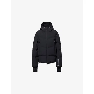 Moncler S Black Angren Hooded Down Ski Jacket In Blue
