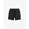 Moncler Logo Patch Detail Elastic Waist Swim Shorts In Black