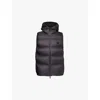Moncler Logo Patch Hooded Down Gilet In Medium Blue