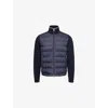 Moncler Mens Navy Logo-patch Zipped Woven Cardigan Xl In Blue