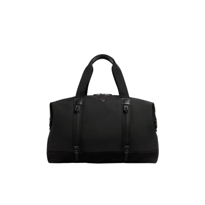 Moncler Tech Water-repellent Leather-trimmed Duffle Bag Black In Noir