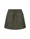 MONCLER SAGE GREEN TAFFETA TWILL MINI SKIRT