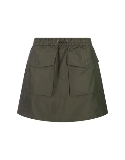 Moncler Sage Green Taffeta Twill Mini Skirt