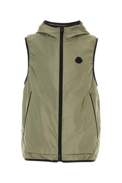 Moncler Sage Reen Nylon Sleeveless Moretan Jacket In 82g