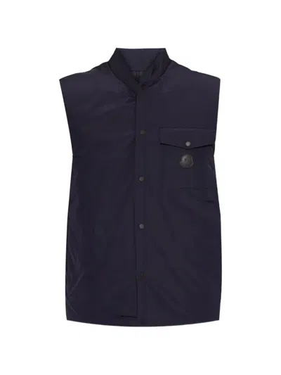 Moncler Sahel Water Repellent Down Vest In Blue