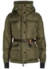 Moncler Salastrains Belted Padded Shell Jacket In Green