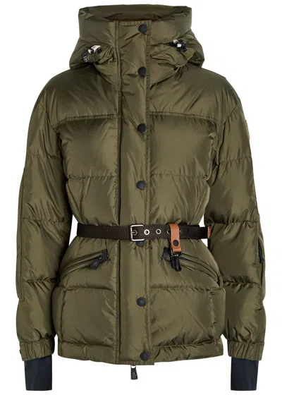 Moncler Salastrains Belted Padded Shell Jacket In Green