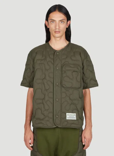 Moncler Salehe Bembury Quilted Padded Overshirt In Green