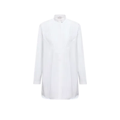 Moncler Chemise En Popeline De Coton San Gallo, Femme, Blanc, Taille: 38 In White