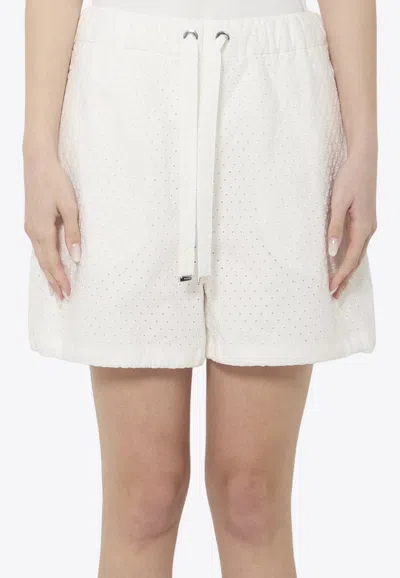 Moncler San Gallo Poplin Shorts In White