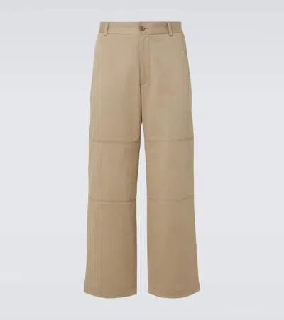 Moncler Cotton Pants In Sand Beige