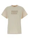 Moncler White Logo-embroidered T-shirt In Neutral