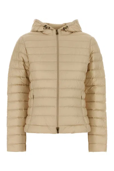 Moncler Sand Nylon Igelhood Down Jacket In Brown