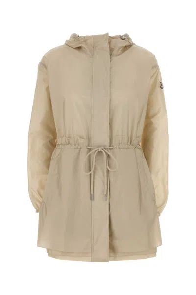 Moncler Sand Nylon Weteau Jacket In Nude