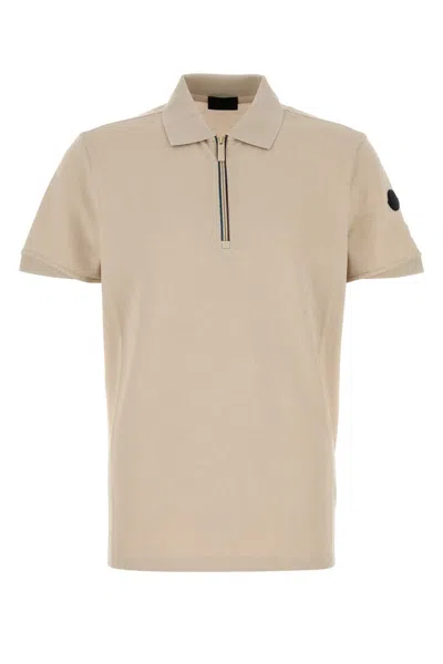 Moncler Logo Patch Short-sleeved Polo Shirt In Neutral