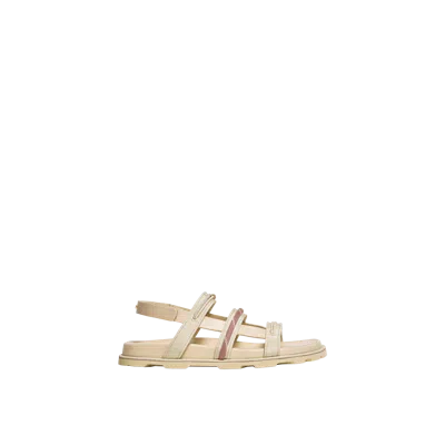Moncler Vera Isla Leather Sandals, Women, Beige, Size: 40 In Neutral