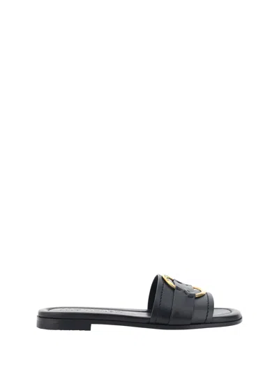 Moncler Bell Slide Sandal In Black