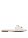 Moncler Bell Leather Slides In White