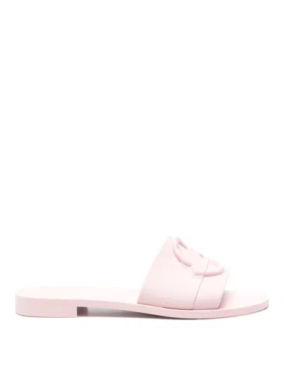 Moncler Mon Slides Sandals In Pink