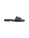 Moncler Black Slides With Distinctive Gold Emblem