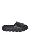 Moncler Lilo Slide Sandals With Embossed Logo In Black
