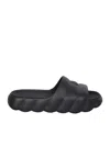 Moncler Black Sandals With Tonal Embossed Logo And Open Toe In Rubber Man In Black