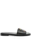 MONCLER MONCLER LEATHER BELL SLIPPER WITH LOGO RING