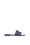 Moncler Mon Logo Rubber Slides In Darkblue