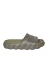 Moncler Military Green Rubber Lilo Slippers In Green