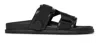 Moncler Mon Summer Leather Sandals With Nylon Details In Multi