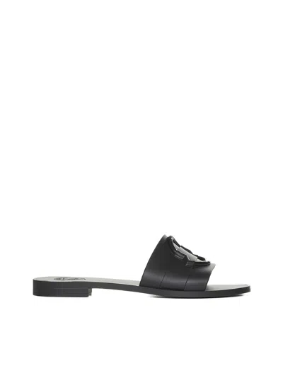 Moncler Sandals In Nero