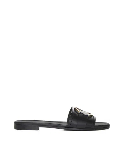 Moncler Sandals In Nero