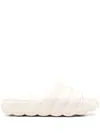 Moncler Ivory Eva Quilted Lilo Sliders In White