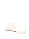 Moncler Flat Rubber Sole Slides In White