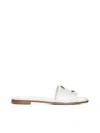 Moncler Bell Leather Slides In White