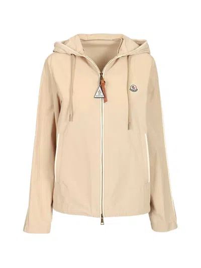 Moncler Sarracenia Hooded Jacket Jackets White In Neutral