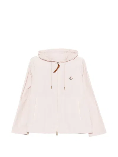 Moncler Sarracenia Hooded Contrast-trim Jacket In Pink
