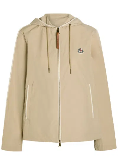 Moncler Sarracenia Hooded Shell Jacket In Neutral