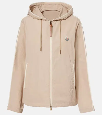 Moncler Sarracenia Zip-up Hooded Jacket In Brown