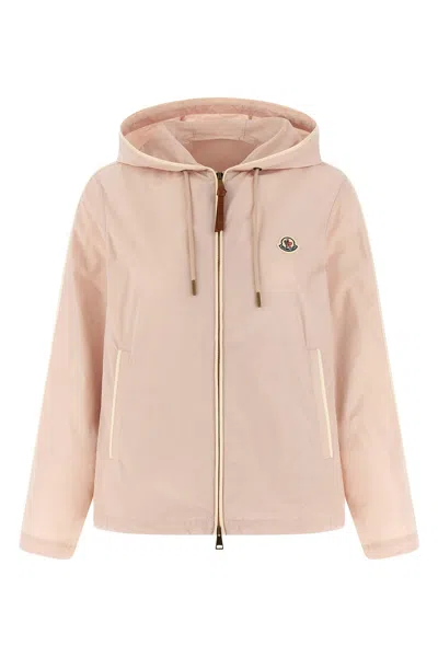 Moncler Sarracenia Hooded Contrast-trim Jacket In Pink