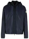 Moncler 'sarrans' Navy Polyamide Jacket Men In Navy