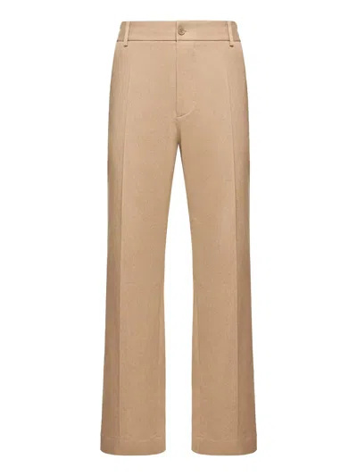 Moncler Sartorial Cotton Trousers In Neutral