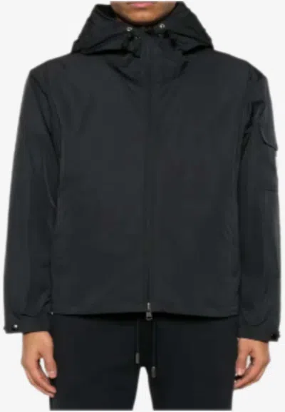 Moncler Sassiere Hooded Zip-up Jacket In Blue