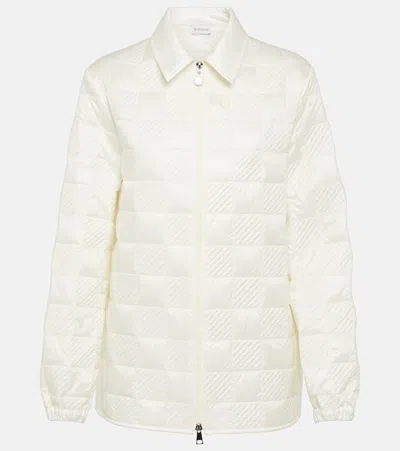 Moncler Satin Jacket In White