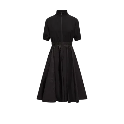 Moncler Satin Midi Dress, Women, Black, Size: 44