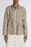 Moncler Saulon Technical Twill Field Jacket In Light Beige Print