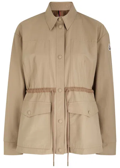 Moncler Saulon Cotton-blend Poplin Parka In Beige