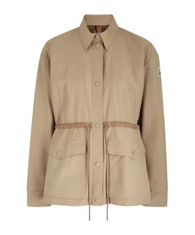 Moncler Saulon Cotton-blend Poplin Parka In Brown